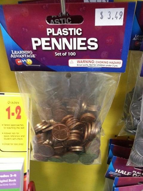 plastic pennies
